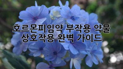 호르몬피임약💊 부작용? 약물 상호작용 완벽 가이드✨